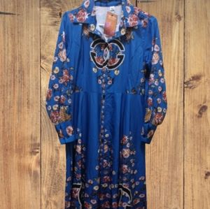 💝NEW💝 maxi long dress with long sleeves with batik flower printing💃